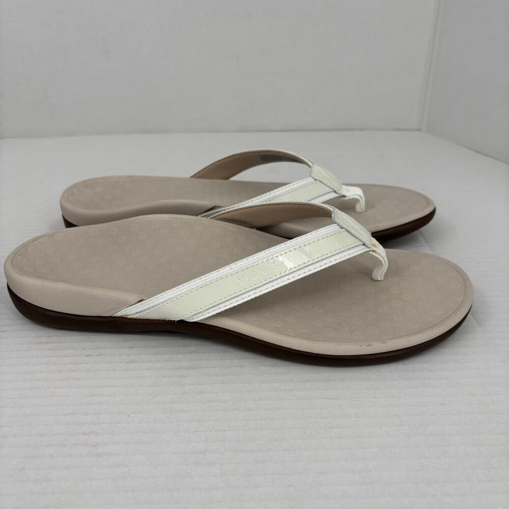 Vionic Tide II Thong Sandals Womens Size 12 White Orthotic Flip Flop FLAW - Picture 3 of 12